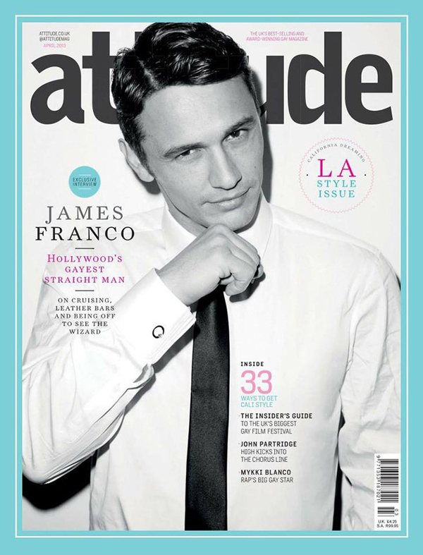 James Franco covers Attitude Magazine April 2013