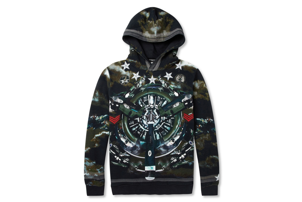 Givenchy Airplane-Print Loopback Cotton-Jersey Hoodie