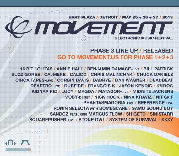 Movement Electronic Music Festival Update Line Up