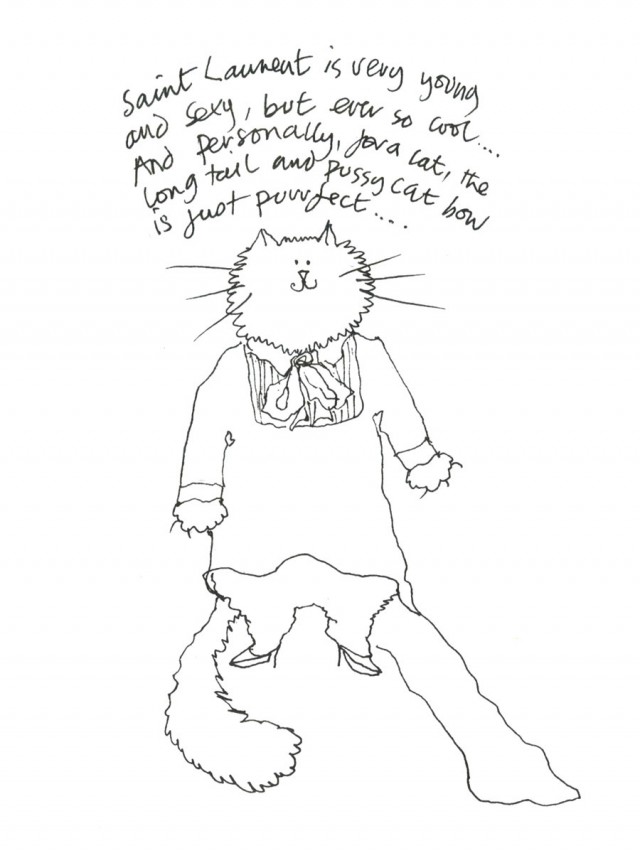 Grace Coddington for Vogue Cat Drawings