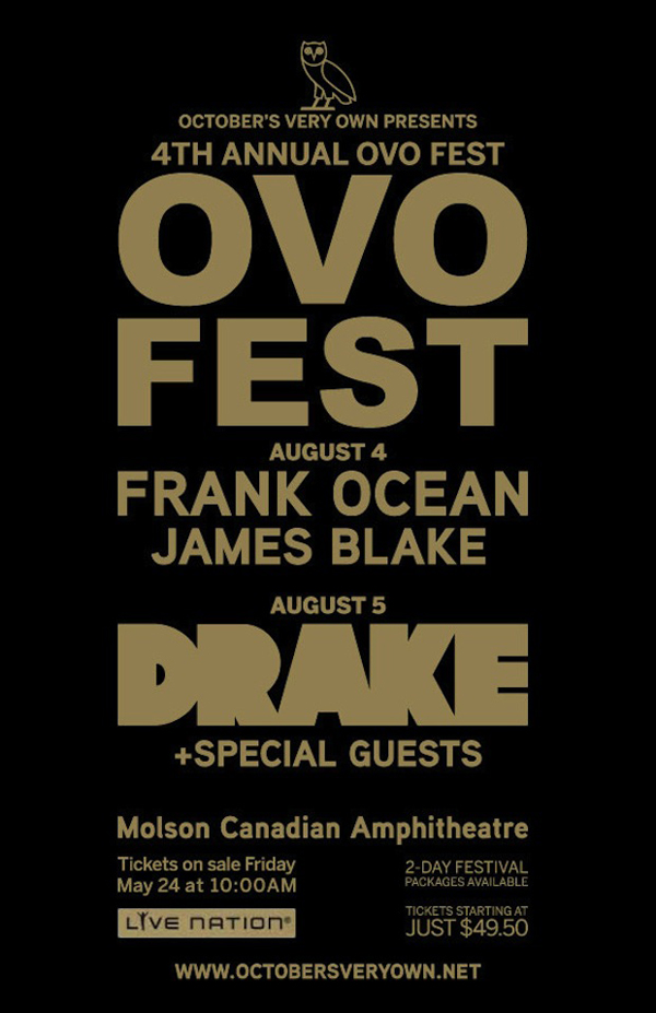 Drake OVO Festival Frank Ocean James Blake