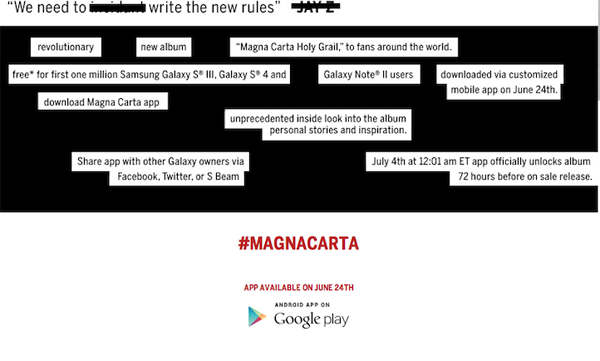 Jay-Z Magna Carta Holy Grail Samsung Galaxy