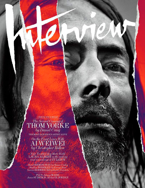 Thom Yorke for Interview Magazine August 2013 cover