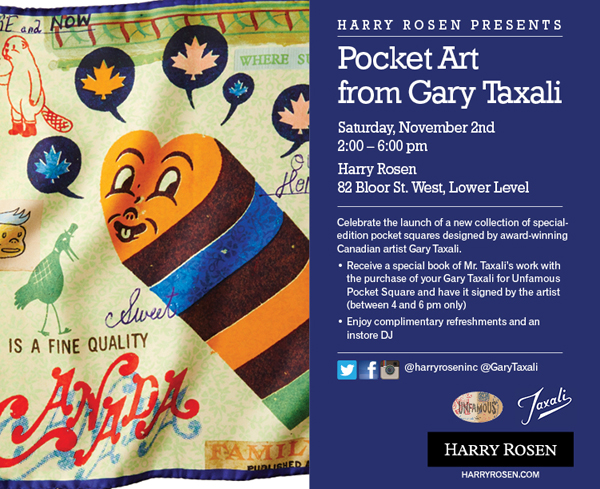 Harry Rosen x Gary Taxali Pocket Square Launch Event Toronto