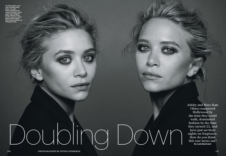 Ashley and Mary Kate Olsen Allure December 2013 Peter Lindbergh