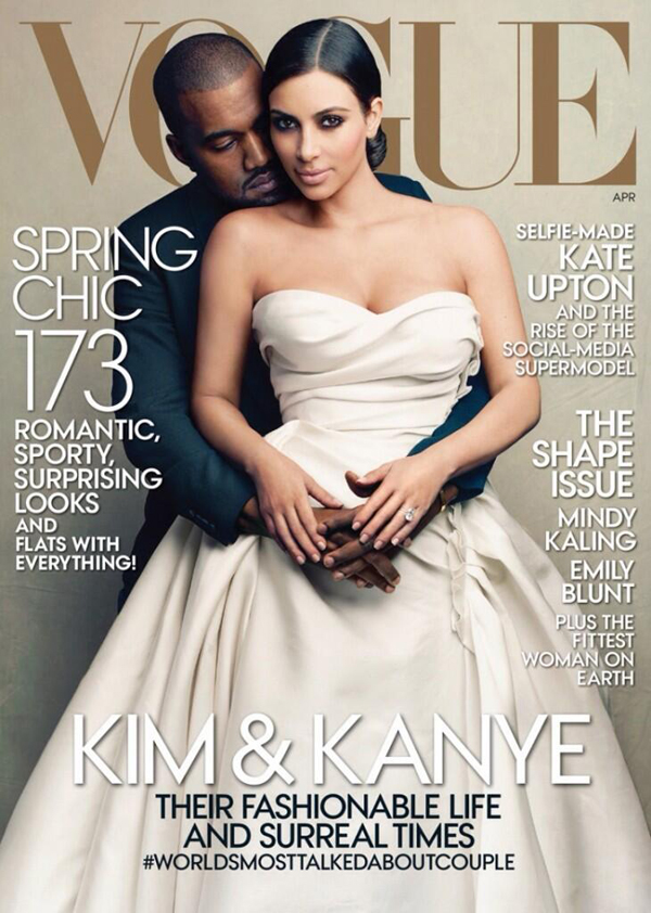 Kanye West and Kim Kardashian Cover Vogue April 2014