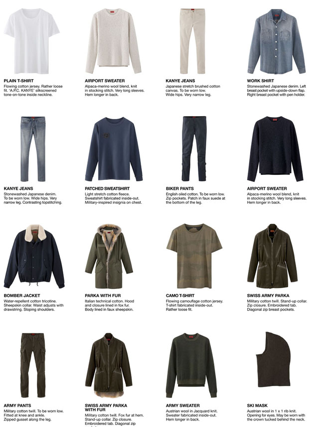 A.P.C. x KANYE 2014 capsule collection