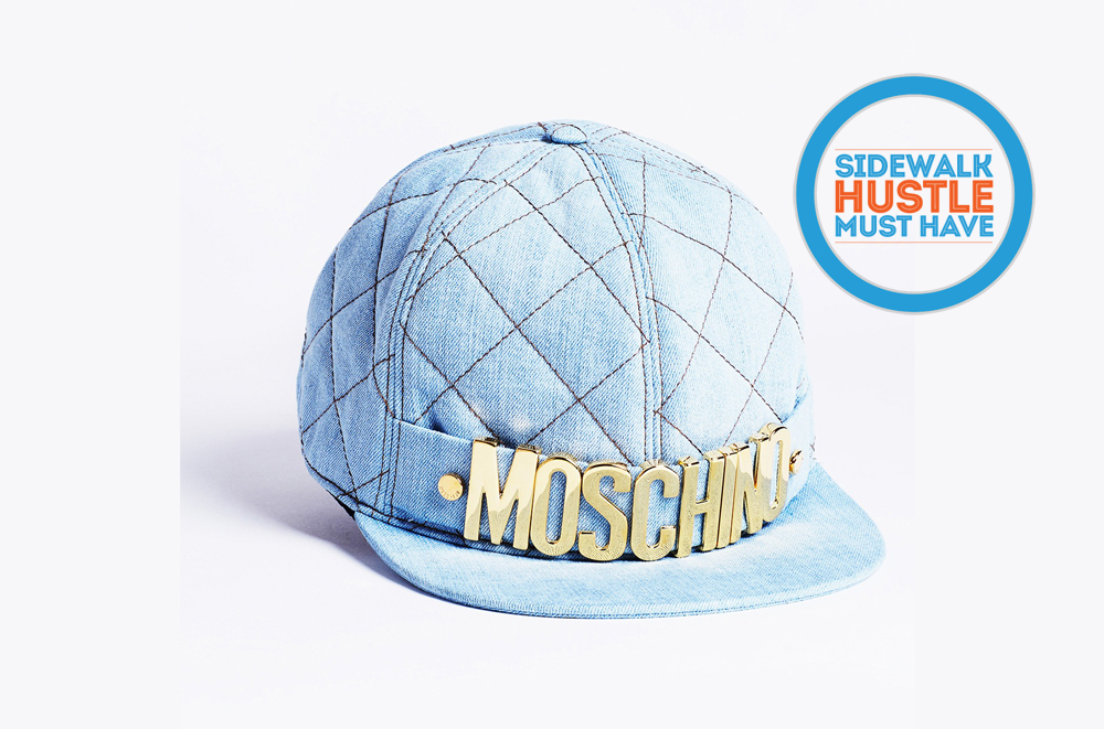 Moschino Quilted Denim Embellished Cap