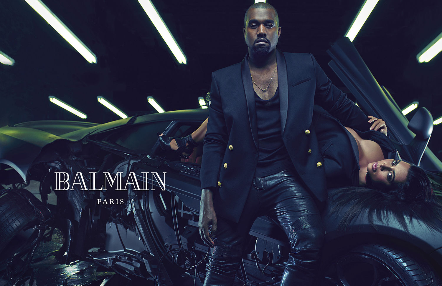 Kanye West & Kim Kardashian for Balmain Spring Summer 2015