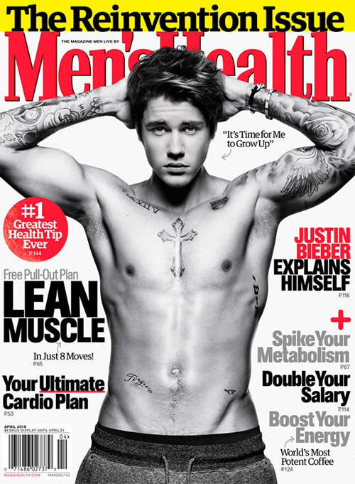 Justin Bieber Men Health Cover