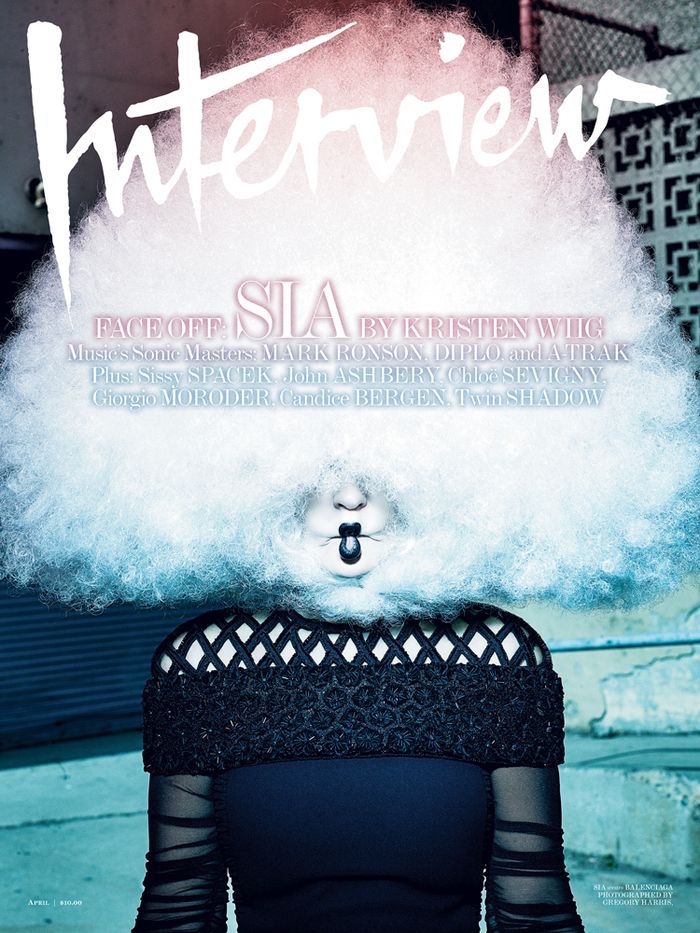Sia for Interview Magazine April 2015