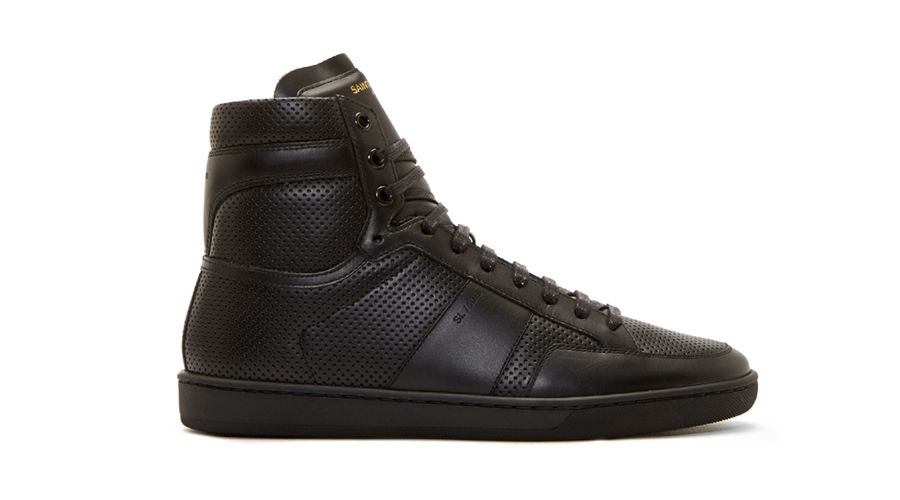 7. Saint Laurent Black Leather Perforated SL/10 Sneakers, $835 CAD